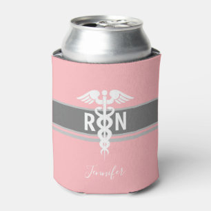 Personalisiertes Caduceus Pink Dosenkühler