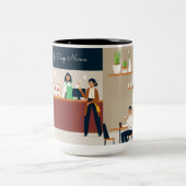 Personalisiertes Café Zweifarbige Tasse (Mittel)