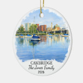 Personalisiertes Cambridge-Ornament, Massachusetts Keramik Ornament (Links)
