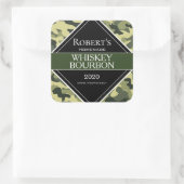 Personalisiertes Camouflage Moonshine/Whiskey-Etik Quadratischer Aufkleber (Tasche)
