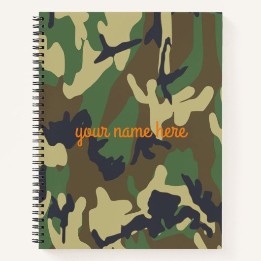 Personalisiertes Camouflage-Notebook Notizblock (Vorderseite)