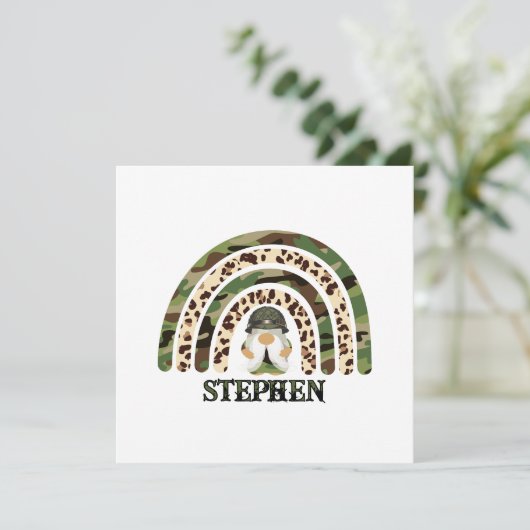 Personalisiertes Camouflage-Regenbogendesign (Stehend Vorderseite)