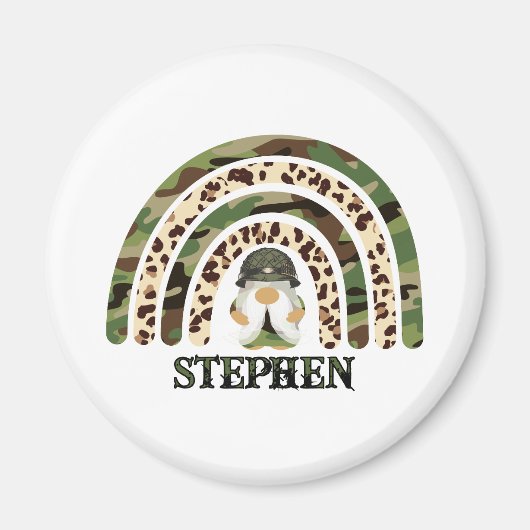 Personalisiertes Camouflage-Regenbogendesign Magnet (Vorne)