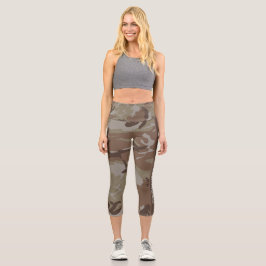 Personalisiertes Camouflaged Brown Muster Capri Leggings