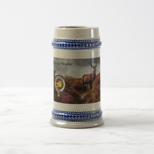 Personalisiertes Campbell-Clan-Abzeichen & Hirsch Bierglas (Mittel)