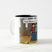 PERSONALISIERTES CAMPING - CARTOON ZWEIFARBIGE TASSE (Vorderseite Links)