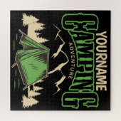 Personalisiertes Camping Familiencampingabenteuer Puzzle (Horizontal)