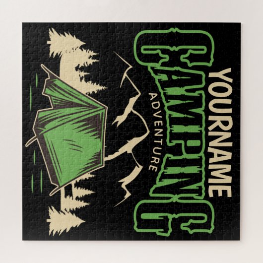 Personalisiertes Camping Familiencampingabenteuer Puzzle (Horizontal)