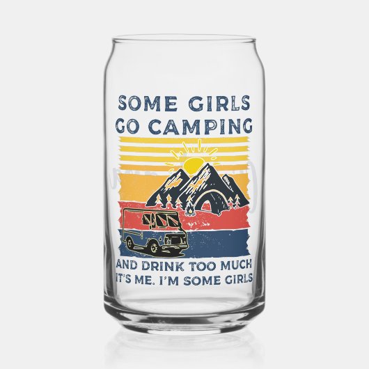 Personalisiertes Camping Girl Funny Girl Dosenglas (Vorderseite)