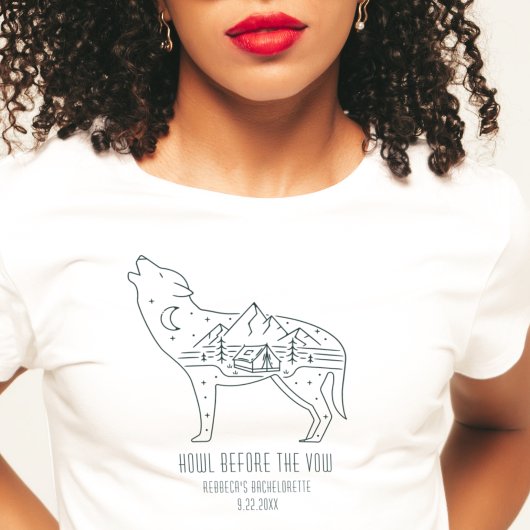 Personalisiertes Camping Junggeselinnen-Abschied W T-Shirt