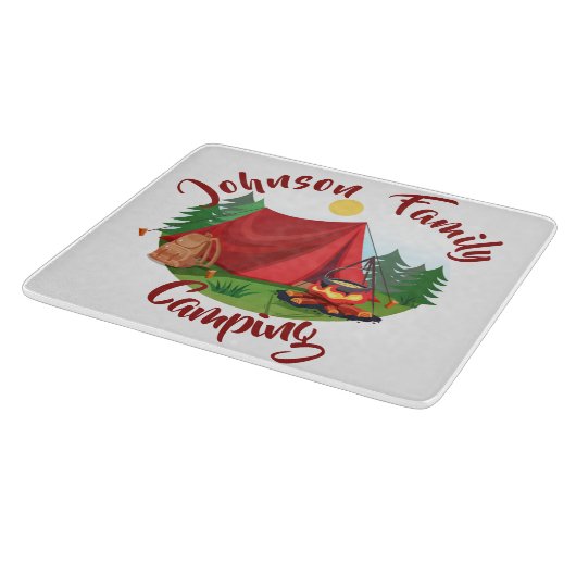 Personalisiertes Camping Schneidebrett (Ecke)
