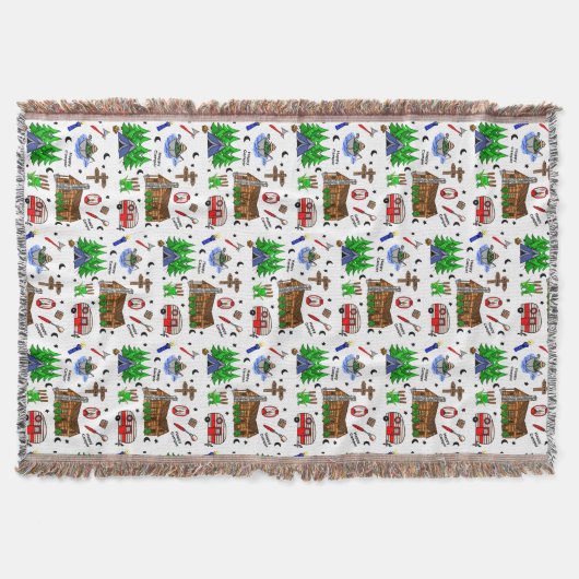 Personalisiertes Camping Themed Happy Camper Decke (Vorderseite)