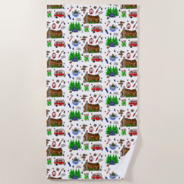 Personalisiertes Camping Themed Happy Camper Strandtuch