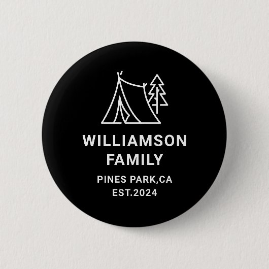 Personalisiertes Camping Trip Wiedersehen Urlaub Button (Vorderseite)