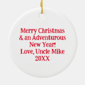 Personalisiertes Camping Weihnachten Keramik Ornament (Hinten)