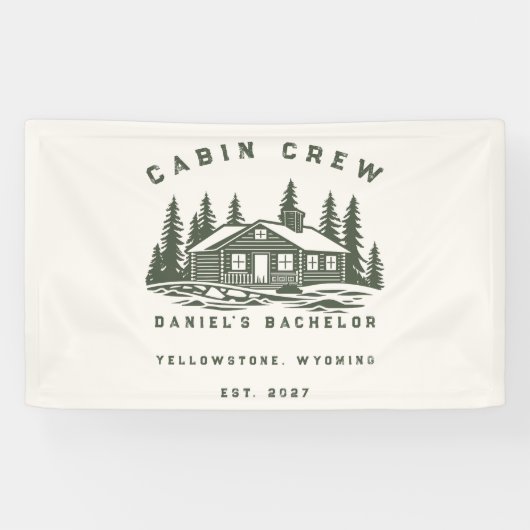 Personalisiertes Camping-Wochenende-Junggesellenab Banner (Horizontal)