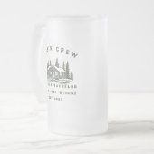 Personalisiertes Camping-Wochenende-Junggesellenab Mattglas Bierglas (Vorderseite Links)