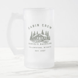 Personalisiertes Camping-Wochenende-Junggesellenab Mattglas Bierglas
