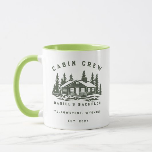 Personalisiertes Camping-Wochenende-Junggesellenab Tasse (Links)
