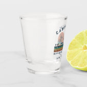 Personalisiertes Camping-Wochenende-Junggesellinne Schnapsglas (Links)
