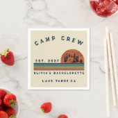 Personalisiertes Camping-Wochenende-Junggesellinne Serviette (Beispiel)