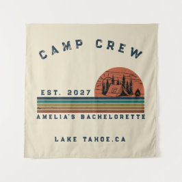 Personalisiertes Camping-Wochenende-Junggesellinne Wandteppich