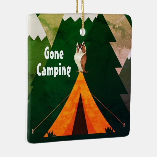 Personalisiertes Camping ~Zelt und Weihnachten Keramikornament (Rechts)