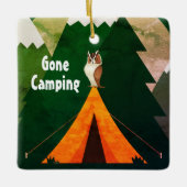 Personalisiertes Camping ~Zelt und Weihnachten Keramikornament (Vorderseite)