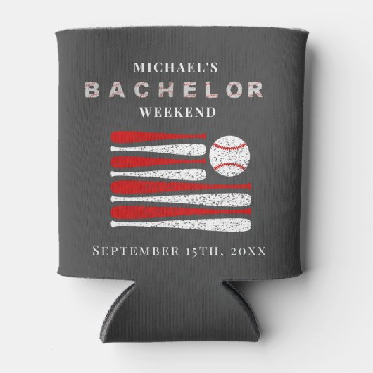 Personalisiertes Can Cooler Bachelor Baseball Woch Dosenkühler (Vorderseite)