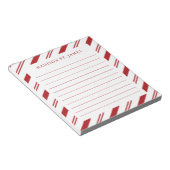 Personalisiertes Candy Cane Stripe Muster geflocht Notizblock (angewinkelt)