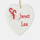 Personalisiertes Candy Canes Herz Keramik Ornament (Rechts)