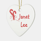 Personalisiertes Candy Canes Herz Keramik Ornament (Links)