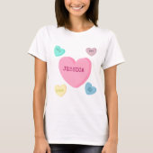 Personalisiertes Candy Hearts Mama und Ehefrau Shi T-Shirt (Vorderseite)