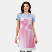 Personalisiertes Candy Stripe Pink Schürze (Getragen)