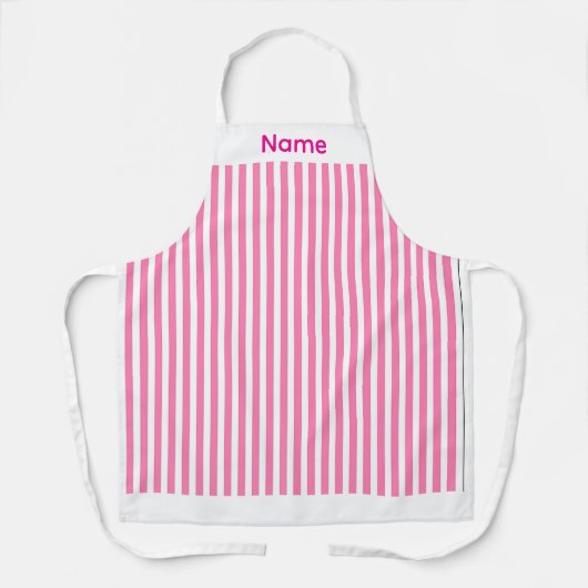 Personalisiertes Candy Stripe Pink Schürze (Vorderseite)