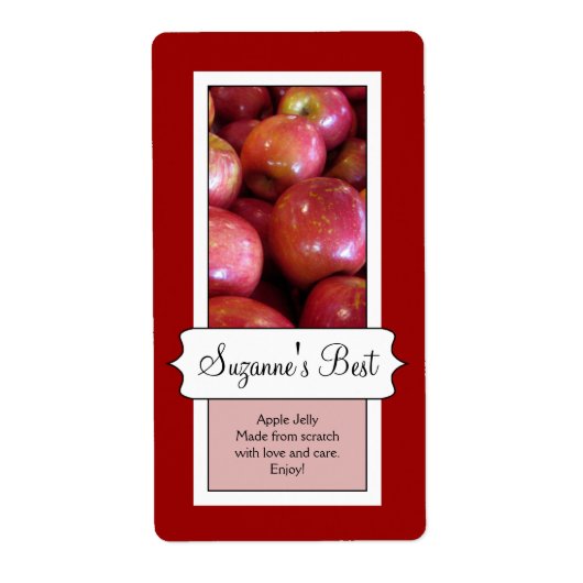 Personalisiertes Canning Jar Label, Apfel (Vorne)