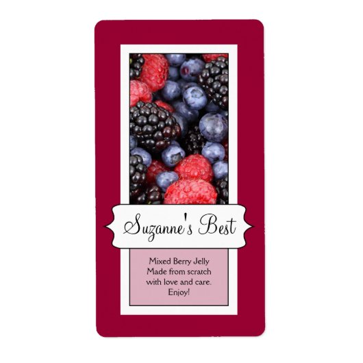 Personalisiertes Canning Jar Label, Berries (Vorne)