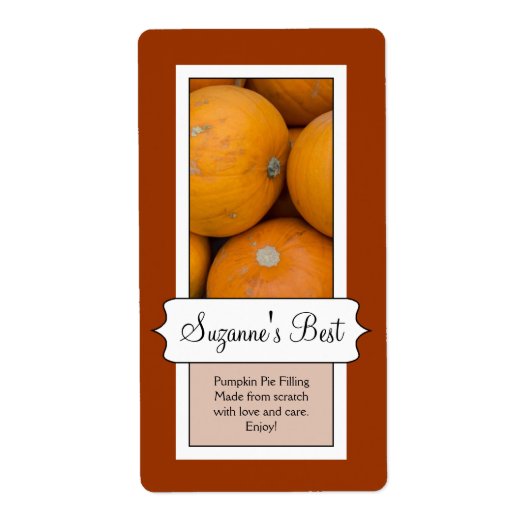 Personalisiertes Canning Jar Label, Pumpkin (Vorne)