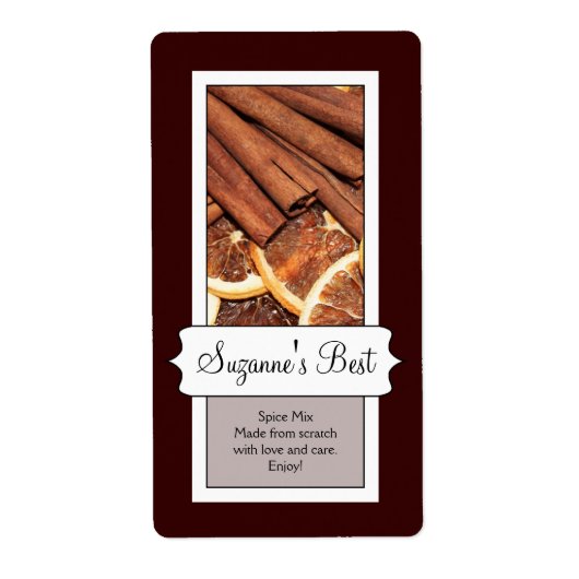 Personalisiertes Canning Jar Label, Zimt (Vorne)