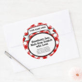 Personalisiertes Canning Jar/Lid Label, Red Gingha Runder Aufkleber (Umschlag)