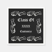 Personalisiertes Cap & Diploma Class-Event Napkins Serviette (Vorderseite)
