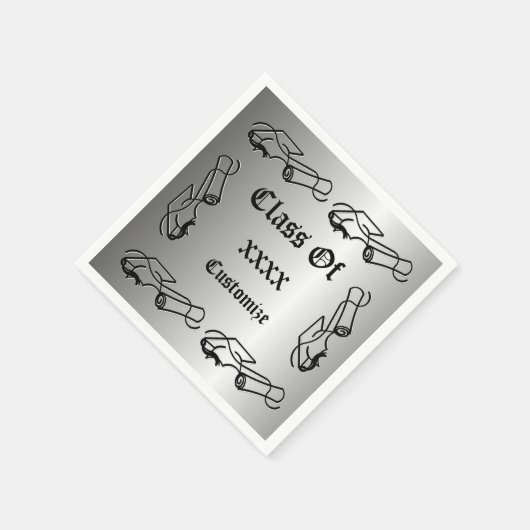 Personalisiertes Cap & Diploma Class-Event Napkins Serviette (Ecke)