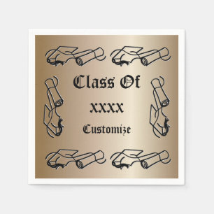 Personalisiertes Cap & Diploma Class-Event Napkins Serviette