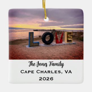 Personalisiertes Cape Charles, Virginia Weihnachte Keramikornament