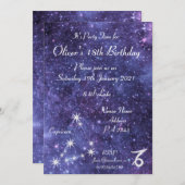 Personalisiertes Capricorn Zodiac Galaxy Party Einladung (Vorne/Hinten)