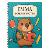 Personalisiertes Capybara-Kinder-Schulheft Notizblock (Vorderseite)