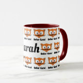 Personalisiertes Cartoon-Schnurrbart-Katzen-Muster Tasse (VorderseiteRechts)