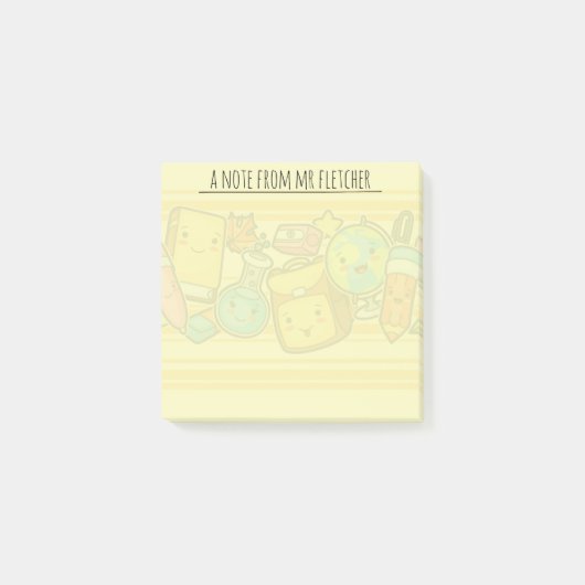 Personalisiertes Cartoon-Schulangebot Post-it Klebezettel (Vorderseite)