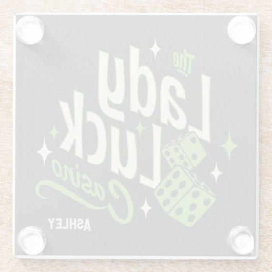 Personalisiertes Casino Glasuntersetzer (Rückseite)