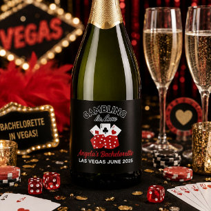 Personalisiertes Casino Las Vegas Junggeselinnen-A Schaumweinetikett